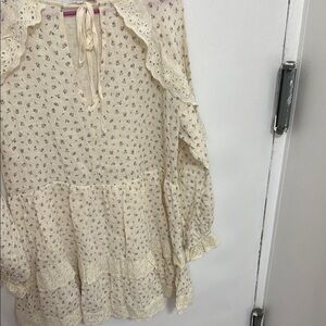 Floral Lace Trim Blouse